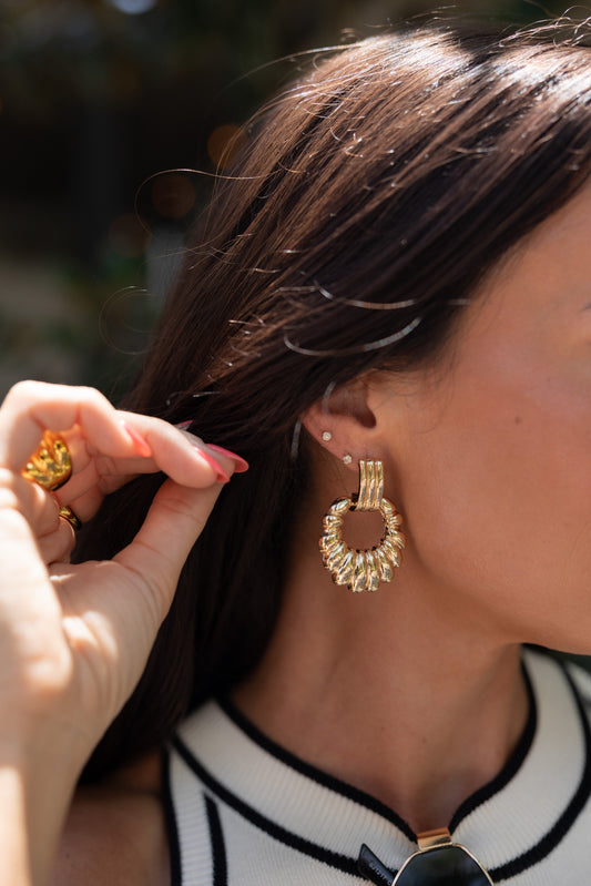 Textured Circle Earrings
