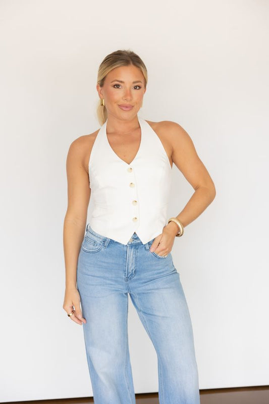 Hallie Halter Button Down Vest