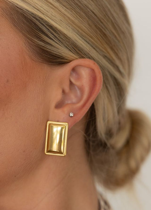 Goldie Rectangle Stud Earrings