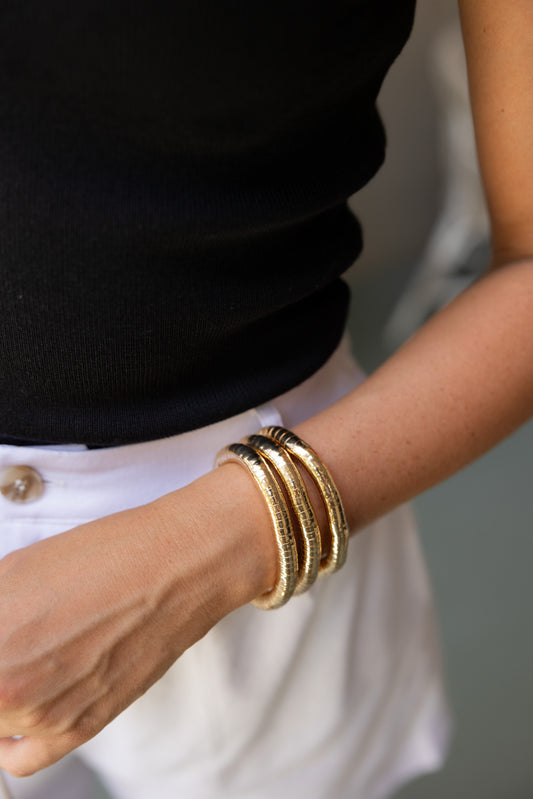 BEST SELLER || Slinky Bracelet Set, Gold