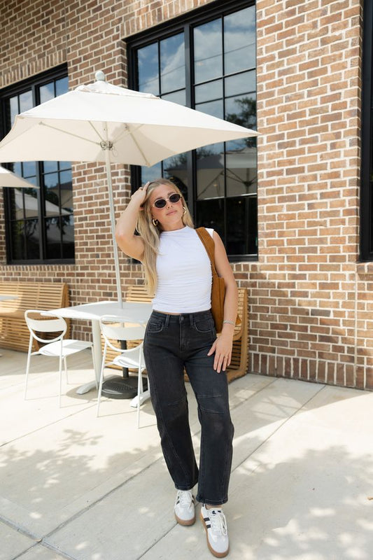 Able High Rise Barrel Jeans