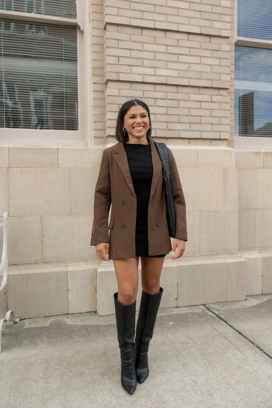 Down To Business Blazer, Brown