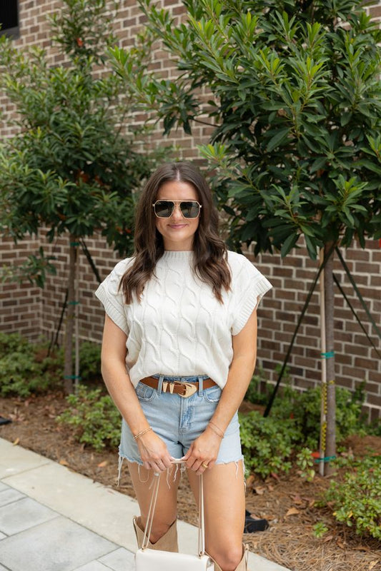 Classic Cable Knit Sweater Top