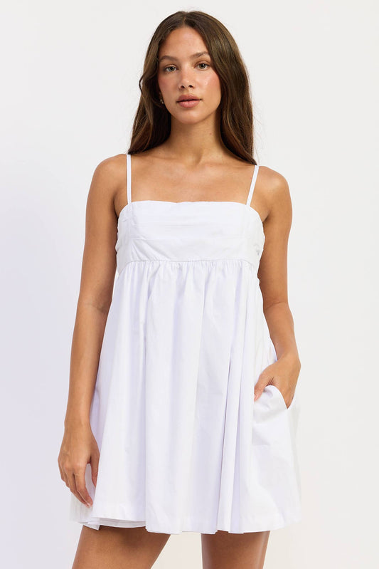Pearl Poplin Babydoll Dress