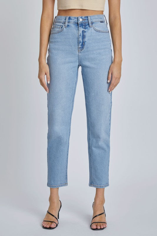 High Rise Mom Jeans, Light Wash