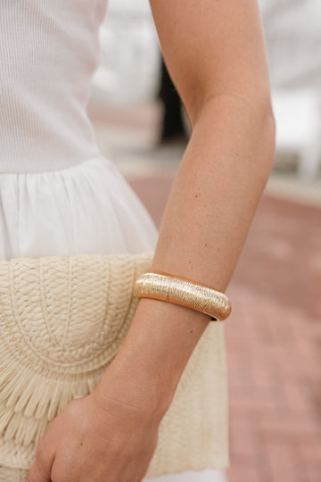 Textured Chunky Tube Bangle