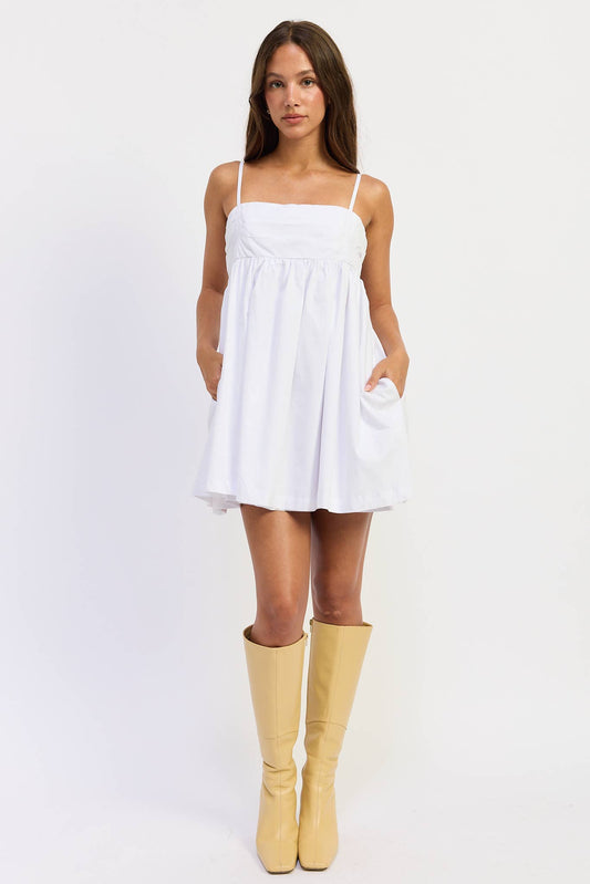 Pearl Poplin Babydoll Dress