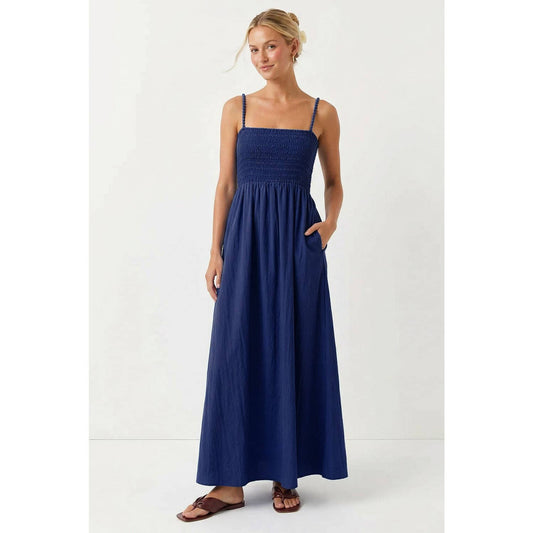 Pom Pom Smocking Maxi Dress