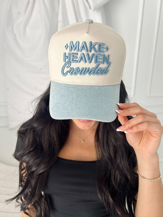 Make Heaven Crowded Denim Vintage Trucker Hat