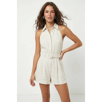 Sandy Cove Belted Linen Romper