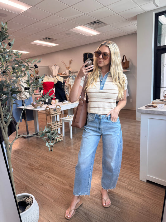 Hannah High Rise Light Wash Barrel Jeans