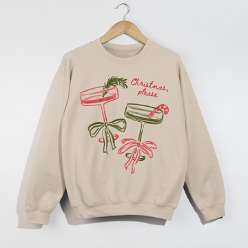 Christmas, Please Holiday Crewneck Sweatshirt