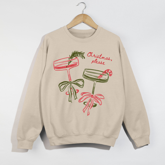 Christmas, Please Holiday Crewneck Sweatshirt
