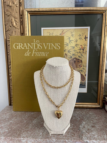 Puffy Heart Wrap Chain Necklace