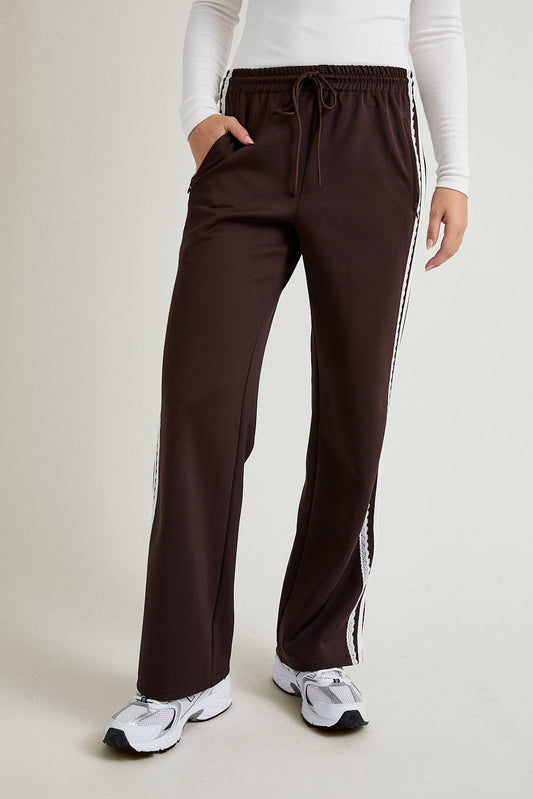 Bentley Stripe & Lace Trim Track Pants
