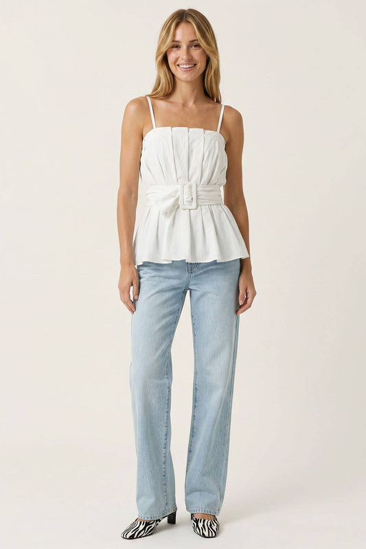 Bridget Buckle Pleated Top