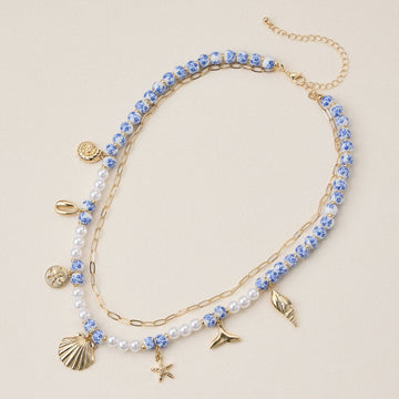 Seaside Charm Layered Bead Necklace