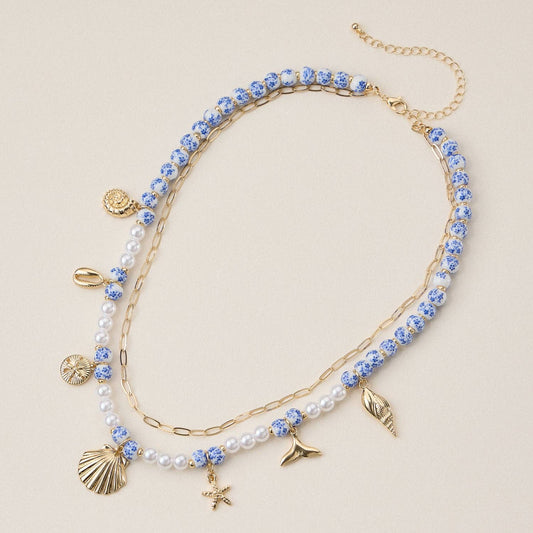 Seaside Charm Layered Bead Necklace