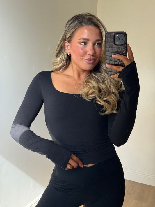 Zoe Square Neck Long Sleeve Top