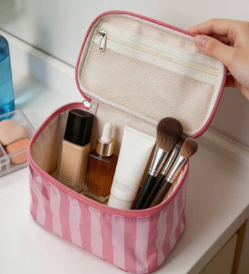 Striped Cosmetic Makeup Travel Bag | 5 colors