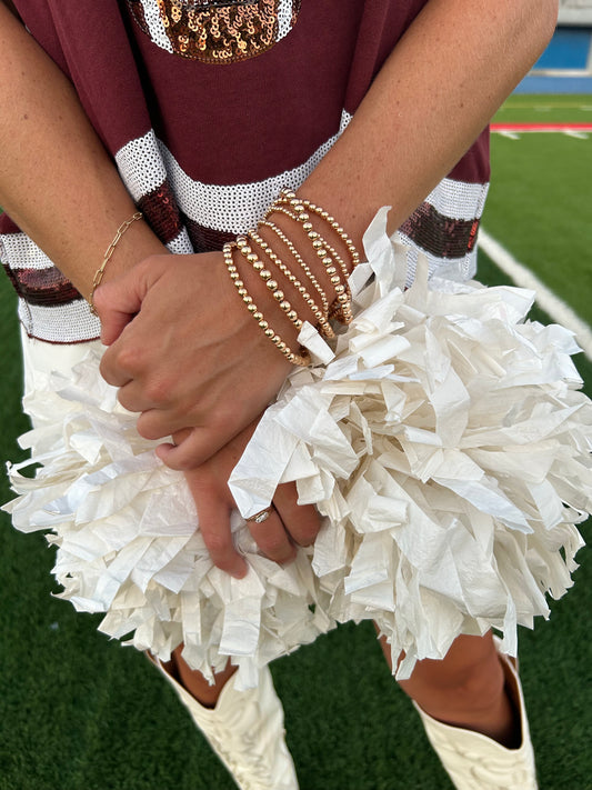 Gold Beaded Bracelet Stack