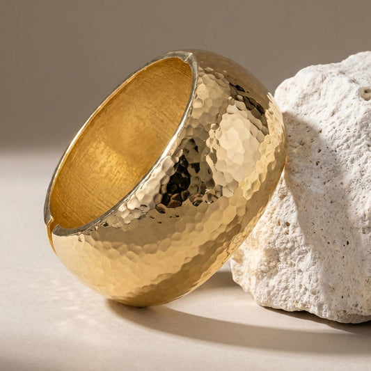 Hammered Dome Statement Bracelet