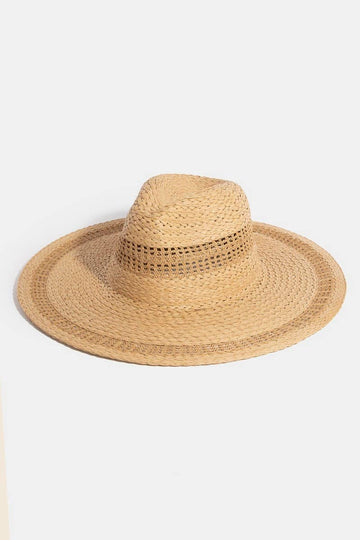 Boho Flat Brim Straw Hat *PICKUP ONLY- NO SHIPPING*