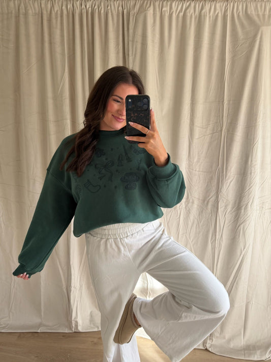 Jolly Good Time Embroidered Sweatshirt