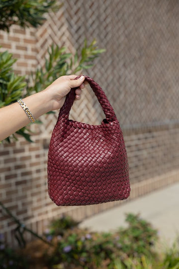 Berry Babe Woven Mini Hobo Bag