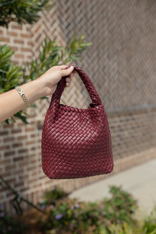 Berry Babe Woven Mini Hobo Bag