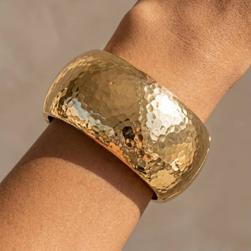 Hammered Dome Statement Bracelet
