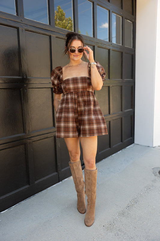 Sara Plaid Romper