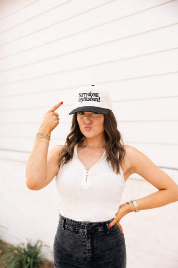 BEST SELLER || Sorry About My Husband Vintage Trucker Hat