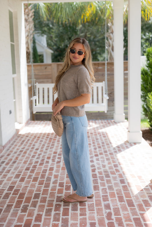 Hannah High Rise Light Wash Barrel Jeans