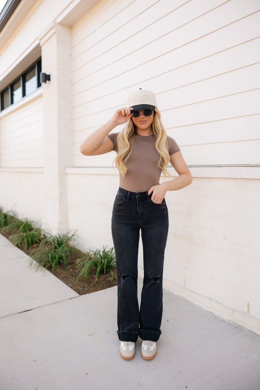 90s Girl Vintage Flare Denim, Black
