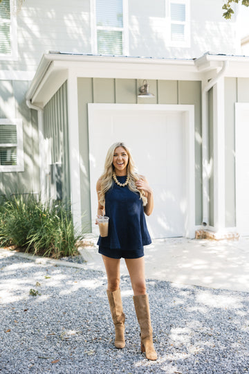 Kristin Denim Shorts Set