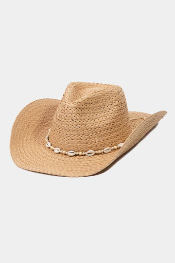 Shell Straw Braided Cowboy Hat || LOCAL PICKUP ONLY