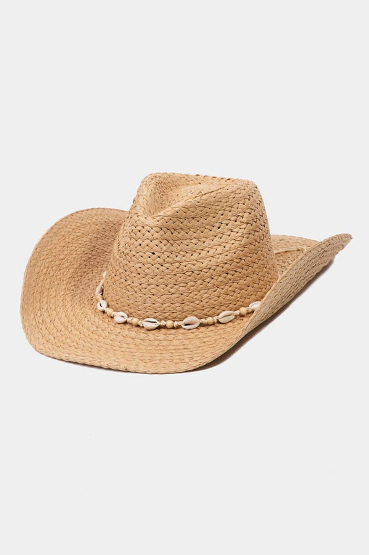 Shell Straw Braided Cowboy Hat || LOCAL PICKUP ONLY