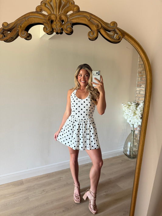 Frida Polka Dot Halter Mini Dress