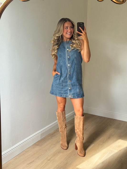 Daphne Button Down Denim Mini Dress