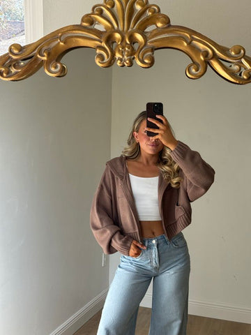 Kimberly Knit Zip Up Hoodie Sweater