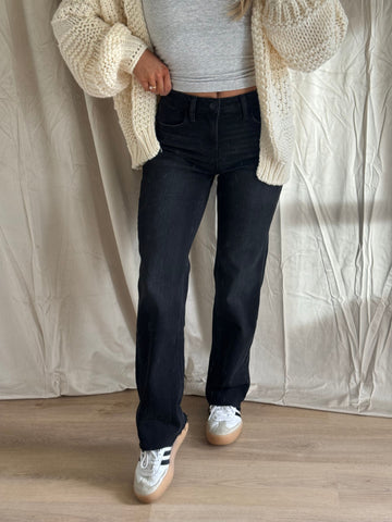 Halle High Rise Slim Wide Jeans