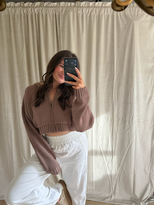 Kimberly Knit Zip Up Hoodie Sweater