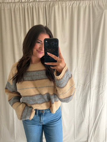 Laura Striped Crop Sweater