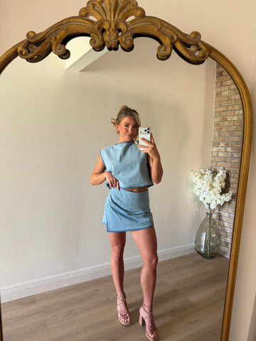Tobie Denim Skort Set