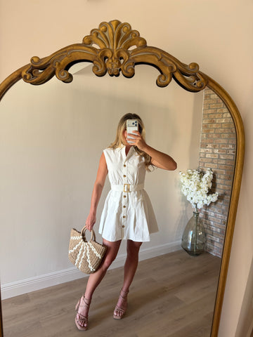 Donna Belted Sleeveless Dress
