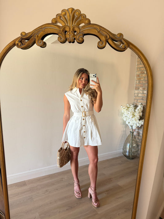 Donna Belted Sleeveless Dress