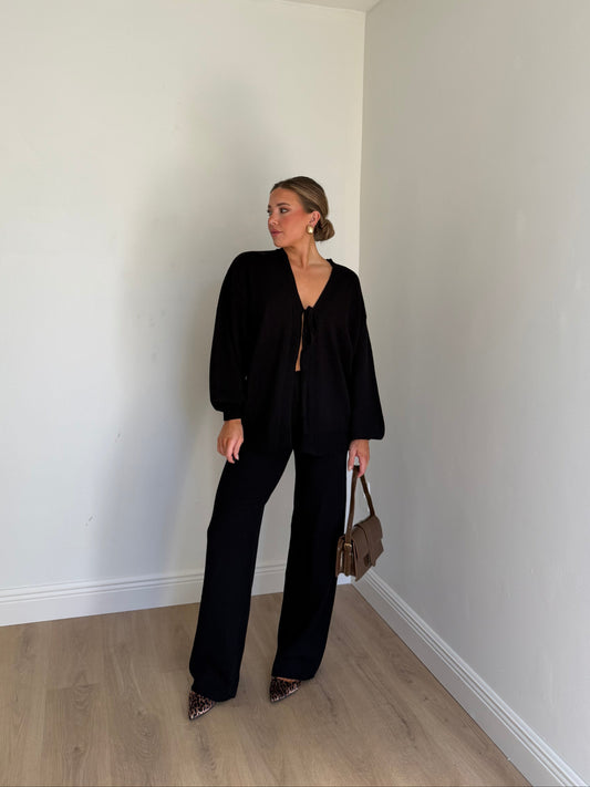 Thea Tie Knit Cardigan & Pants Matching Set