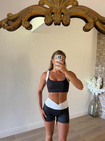 Polly Polka Dot Print Sports Bra