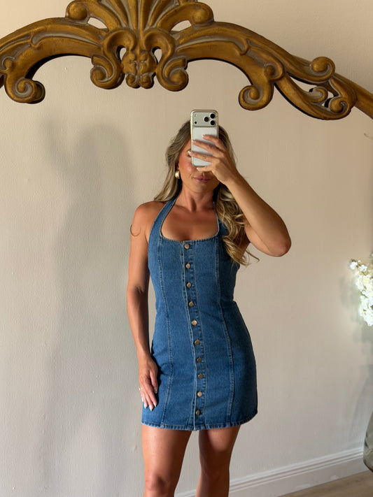 Hunter Halter Denim Dress